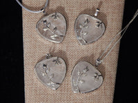 Clear Quartz Gemstone Heart Pendant w/chain