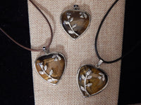 Tiger Eye Gemstone Heart Pendant w/chain