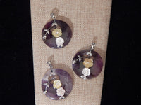 Amethyst Gemstone Flower Pendant w/chain