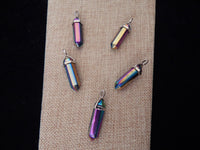 Assorted Gemstone Point Pendants w/chain~ Hematite, Tiger Eye, Purple Agate, Fluorite, Clear Quartz, Rose Quartz