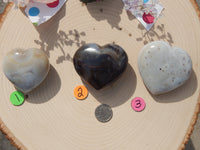 Agate Crystal Heart Polished Heart Stone Puffy Heart, Agate Crystal Heart, Crystal Agate Heart