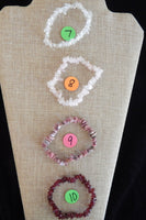 Stone Chip Bracelet~ Quartz, Rose Quartz, Rhodonite, Almandite Garnet
