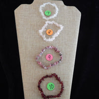 Stone Chip Bracelet~ Quartz, Rose Quartz, Rhodonite, Almandite Garnet
