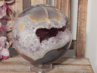 Amethyst Cluster Geode Open Mouth Sphere