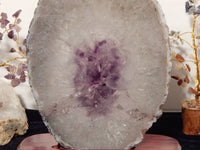 Amethyst Crystal Cluster Ring Geode W/Stand, Crystal Amethyst Ring, Amethyst slice, Amethyst Geode Ring