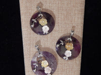 Amethyst Gemstone Flower Pendant w/chain