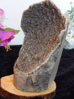 RARE**Gray Amethyst Crystal Cluster Geode w/cut base, *RARE*
