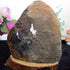 Amethyst Crystal Cluster Geode w/cut base, Fluorescent Calcite