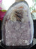 Amethyst Druzy Crystal Cluster & Polished Agate Display with Stand, Calcite