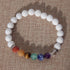 Chakra White Bead Bracelet