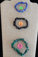Stone Chip Bracelet~ Malachite, Lapis Lazuli, Smoky Quartz