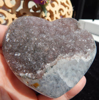Amethyst Crystal Druzy Cluster Heart Geode