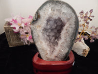 Amethyst Crystal Cluster Display with Stand