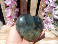 Labradorite Heart, Polished Labradorite Crystal Heart, Labradorite Protection Heart Crystal, Heart Stone