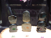 Gold Sheen Obsidian Carved Statue Stone, Obsidian Gold Sheen Aztec Statue, Gold Sheen Statue Stone