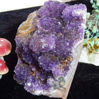 Amethyst Crystal Cluster Geode Cathedral w/cut base