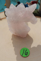 Rose Quartz Unicorn Display, Rose Quartz Polished Unicorn, Polished Rose Quartz Unicorn