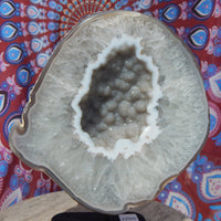 Crystal Druzy Geode Display with Spinning Stand, Druzy Crystal Geode Display