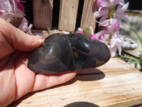 Rainbow Obsidian Double Heart Stone, Obsidian Rainbow Double Heart, Rainbow Double Heart Stone