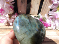 Labradorite Heart, Polished Labradorite Crystal Heart, Labradorite Protection Heart Crystal, Heart Stone