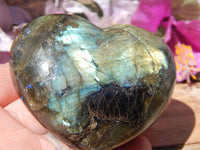 Labradorite Heart, Polished Labradorite Crystal Heart, Labradorite Protection Heart Crystal, Heart Stone