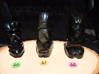 Gold Sheen Obsidian Carved Statue Stone, Obsidian Gold Sheen Aztec Statue, Gold Sheen Statue Stone