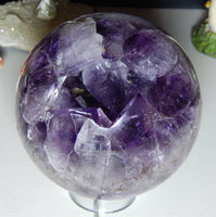 Amethyst Crystal Geode Open Mouth Sphere, Crystal Amethyst Sphere, Open Mouth Amethyst Sphere