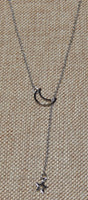Silver or Gold Star & Moon necklace, Silver or Gold Moon / Star necklace