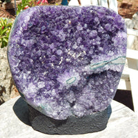 Amethyst Crystal Cluster Display Cut Base, Crystal Amethyst Cluster, Cluster Amethyst Crystal Display