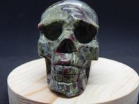 Dragon Blood Jasper Crystal Carved Stone Skull 3.2&quot;, Crystal Dragon Blood Stone Skull