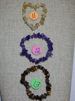 Stone Chip Bracelet~ Amethyst, Citrine, Tiger Eye