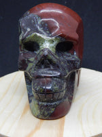 Dragon Blood Jasper Crystal Carved Stone Skull 3.2&quot;, Crystal Dragon Blood Stone Skull