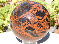 Mahogany Obsidian Crystal Carved Stone Sphere