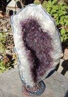 Amethyst Crystal Cluster Display on Stand