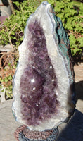 Amethyst Crystal Cluster Display on Stand