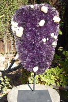 QUALITY DARK Amethyst Crystal Cluster Display with Stand, Uruguay AAA++ Quality