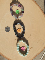Stone Nugget Bracelet~ Fluorite, Snowflake Obsidian, Amazonite