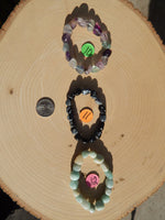 Stone Nugget Bracelet~ Fluorite, Snowflake Obsidian, Amazonite