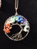 Chakra Tree of Life Gemstone Bronze 2&quot; Pendants w/chain