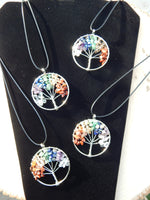 Chakra Tree of Life Gemstone 2&quot; Pendants w/chain