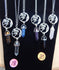 Fairy Moon Gemstone Pendants w/chain~ Clear Quartz, Rose Quartz, Amethyst, Tiger Eye, Lapis Lazuli, Black Tourmaline