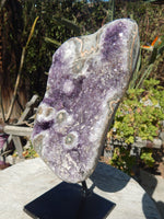 Amethyst Crystal Cluster Display with Stand, Crystal Amethyst Display Cluster, Cluster Amethyst Crystal Display, Amethyst Crystal