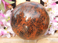 Mahogany Obsidian Crystal Carved Stone Sphere