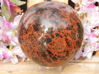 Mahogany Obsidian Crystal Carved Stone Sphere