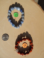 Stone Nugget Bracelet~ Blue Quartz, Red Jasper