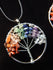 Chakra Tree of Life Gemstone 2&quot; Pendants w/chain