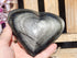 Silver Sheen Obsidian Heart Stone, Obsidian Silver Sheen Heart, Silver Sheen Heart Stone