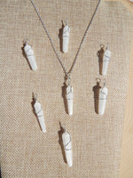 Selenite Wire Wrapped Point Necklace