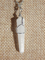 Selenite Wire Wrapped Point Necklace