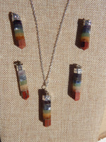 Chakra Layered Hexagon Point Necklace